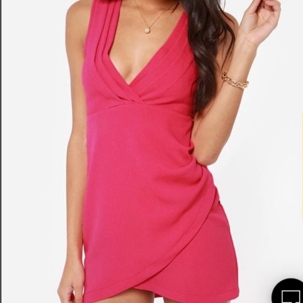 Deep V Neck Plunge Ruched Side Dress